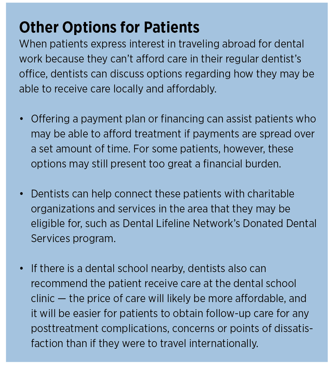 Other Options for Patients Dental Tourism