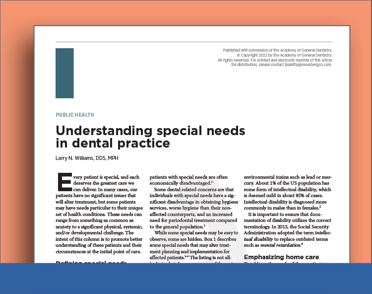 Understanding Special Needs in Dental Practice